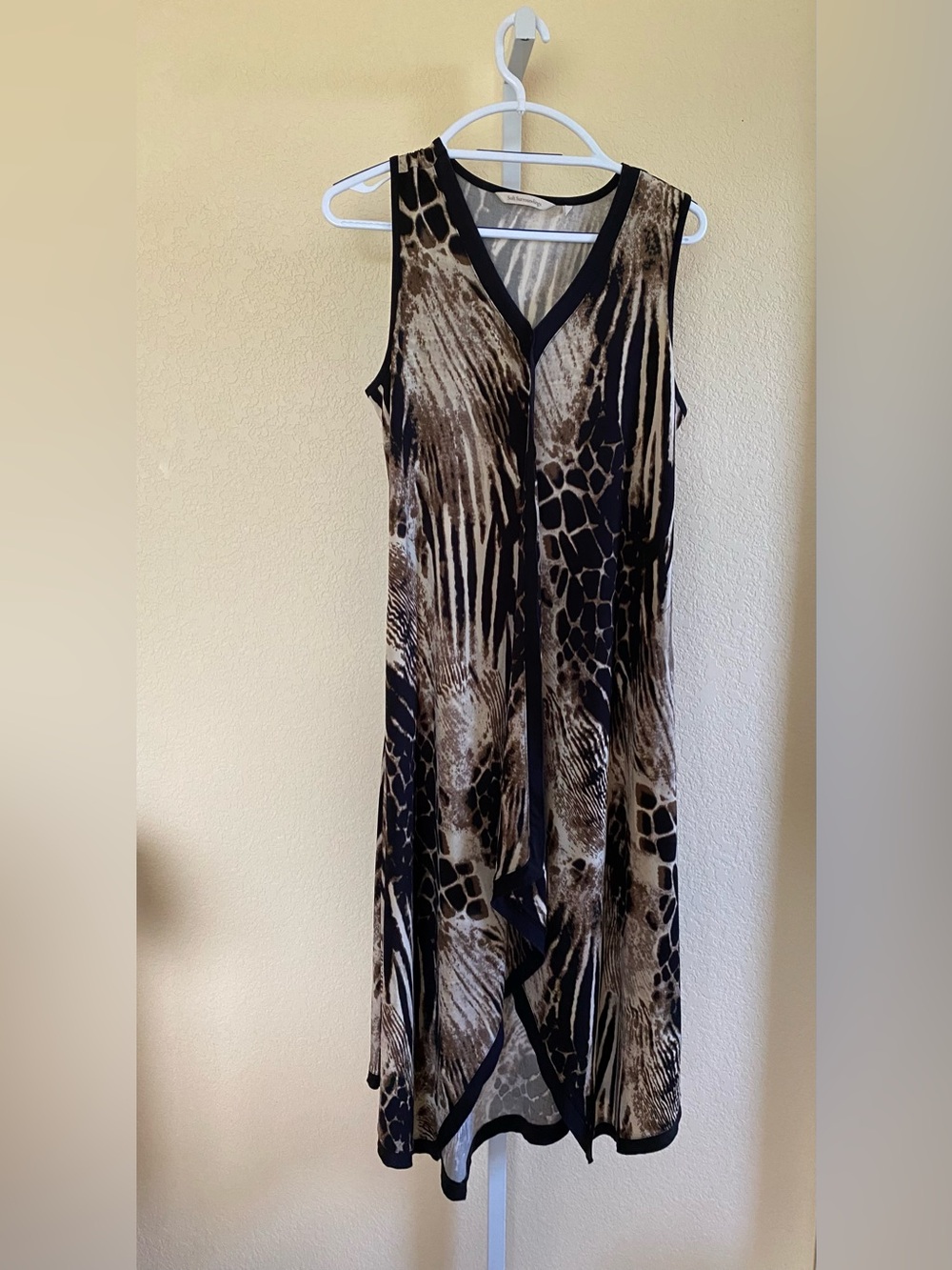 Soft Surroundings Brown and Black Animal Print Sleeveless Dress